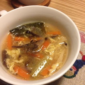 疲労回復⁉具だくさんのお酢の効いた簡単スープ